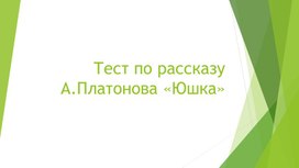 Тест по рассказу А. Платонова "Юшка" (7 класс)