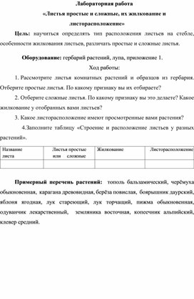 Лабораторные работы по курсу"Биология.Растения"