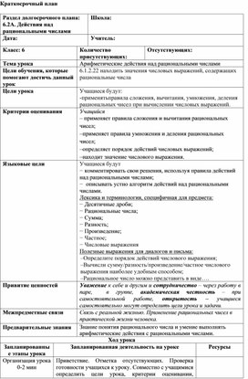 Обложка для материала 13. Арифметические действия над рациональными числами. Вариант 2