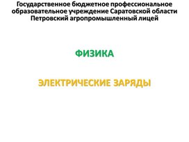 Обложка для материала Презентация к уроку на тему "Электрические заряды"