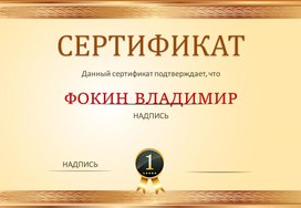 Сертификат № 17