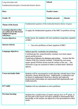 Обложка для материала the molecular-kinetic theory of gases Lesson plan