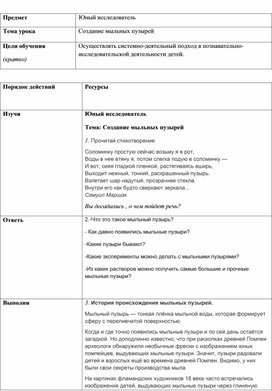 Краткосрочное планирование занятия по выбору "Юный исследователь" для учащихся  3 класса, находящихся на дистанционном обучении