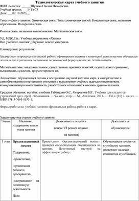 Обложка для материала Технологическая карта учебного занятия по теме "Химическая язь"