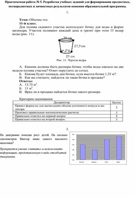 Разработка учебных заданий по математике для достижения предметных, метапредметных и личностных результатов