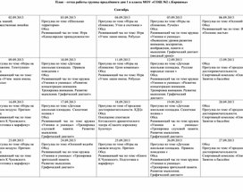 План сетка гпд 1 класс