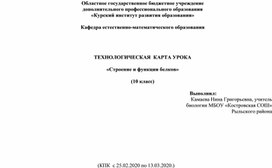 Технологическая карта урока биологии 10 класс по теме "Белки"