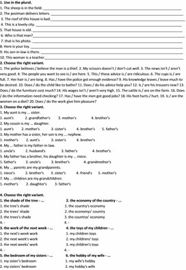 Тест "Plural forms of nouns"