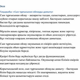 Обложка для материала Сын тұрғысынан ойлауды дамыту