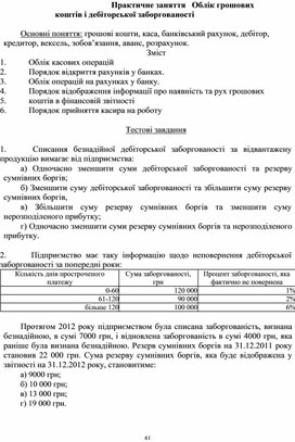 Обложка для материала Практичне заняття   Облік грошових коштів і дебіторської заборгованості