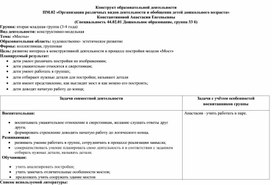 Конструкт организации образовательной деятельности по конструированию во второй младшей группе