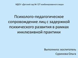 Психолого-педагогическое сопровождение лиц с задержкой психического развития в рамках инклюзивной практики