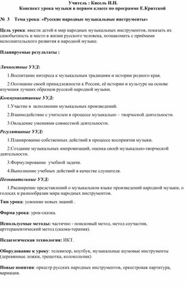 Обложка для материала конспект урока по музыке 1 класс