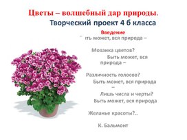 Цветы - волшебный дар природы