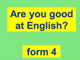 Игра "Are you good at English". 4 класс