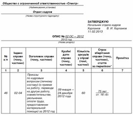 Обложка для материала Опись архивного дела