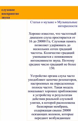 Обложка для материала Статья:  слуховое восприятие звука