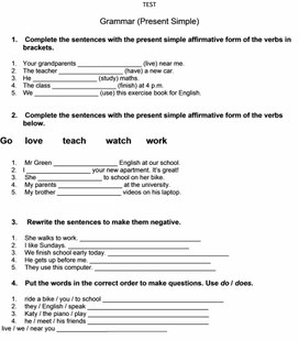 Обложка для материала Тест по грамматике. Настоящее простое время