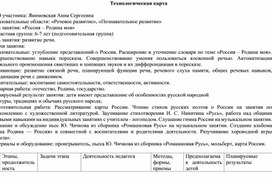 Конспект занятия по развитию речи "Россия - Родина моя!"