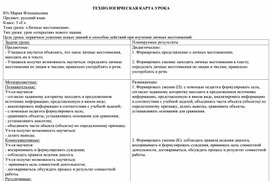 Конспект урока по русскому языку для 3 класса на тему: "Личные местоимения".