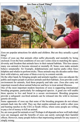 Обложка для материала Дидактический материал по теме:Are Zoos a Good Thing?