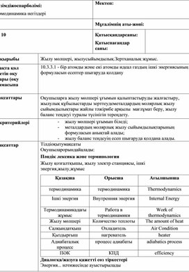 Обложка для материала Физика 10 сынып_Жылу мөлшері, жылусыйымдылық_Сабак жоспары