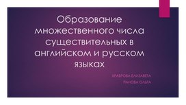 Обложка для материала Образование множественного числа существительных в английском и русском языках