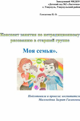 Обложка для материала Конспект занятия по нетрадиционному рисованию в старшей группе «Моя семья».