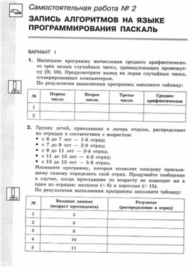 Обложка для материала Информатика._11кл._самостоятельная работа_запись алгоритмов_1