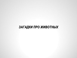 Обложка для материала Загадки про животных