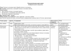 Обложка для материала технологическая карта "Теплое и холодное"