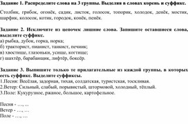 Самостоятельная работа по русскому языку