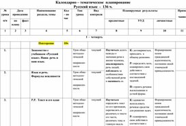 Рабочая программа по русскому языку ФГОС Школа России 4 класс