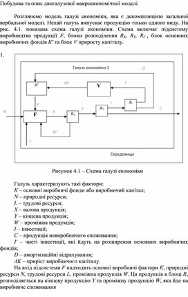 Обложка для материала Побудова та опис двогалузевої макроекономічної моделі
