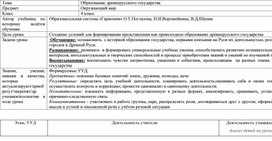 Обложка для материала Конспект урока по окружающему миру 4 класс "Образование древнерусского государства"