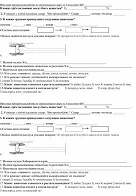 Обложка для материала Тест за 1 полугодие по окружающему миру, 3 класс. школа России