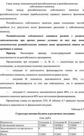 Обложка для материала Связь между экономической рентабельностью и рентабельностью собственного капитала