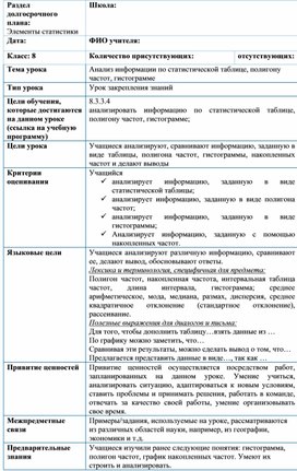 Обложка для материала Элементы статистики_Анализ информации_Разработка урока №6