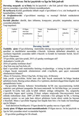 2 sinf matematika 2 dars