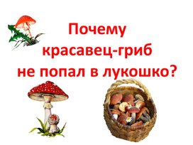 Презентация "Почему красавец-гриб не попал в лукошко?" (окружающий мир)