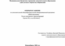 Открытое занятие по дополнительной общеобразовательной общеразвивающей программе "Мой пластилин".