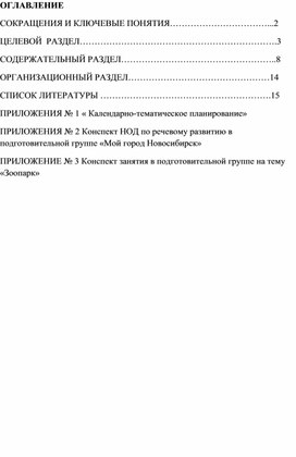 Парциальная программа в подготовительной группе «Портрет моего города»