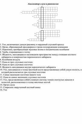 Анализаторы слуха и равновесия