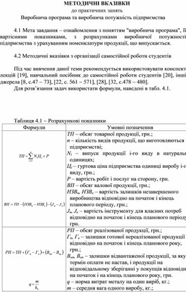 Обложка для материала МЕТОДИЧНІ ВКАЗІВКИ до практичних занять Виробнича програма та виробнича потужність підприємства