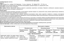 Обложка для материала Технологическая карта урока по теме "Три состояния вещества. Различие в молекулярном строении твердых тел, жидкостей и газов."  8 класс