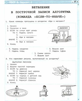 Обложка для материала тест по информатике для  4 кл