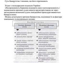 Обложка для материала Суть банкрутства і чинники, що його спричиняють