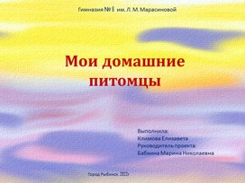 Презентация проекта "Мои домашние питомцы"