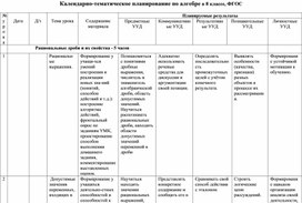 Обложка для материала Календарно-тематическое планирование по алгебре, 8 класс
