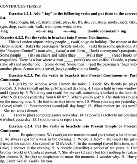 CONTINUOUS TENSES